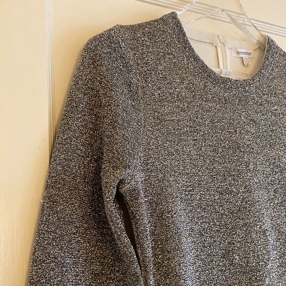 NWT Great American Bell Sleeve Silver Metallic Mini Dress Size 2 Medium - Picture 8 of 16